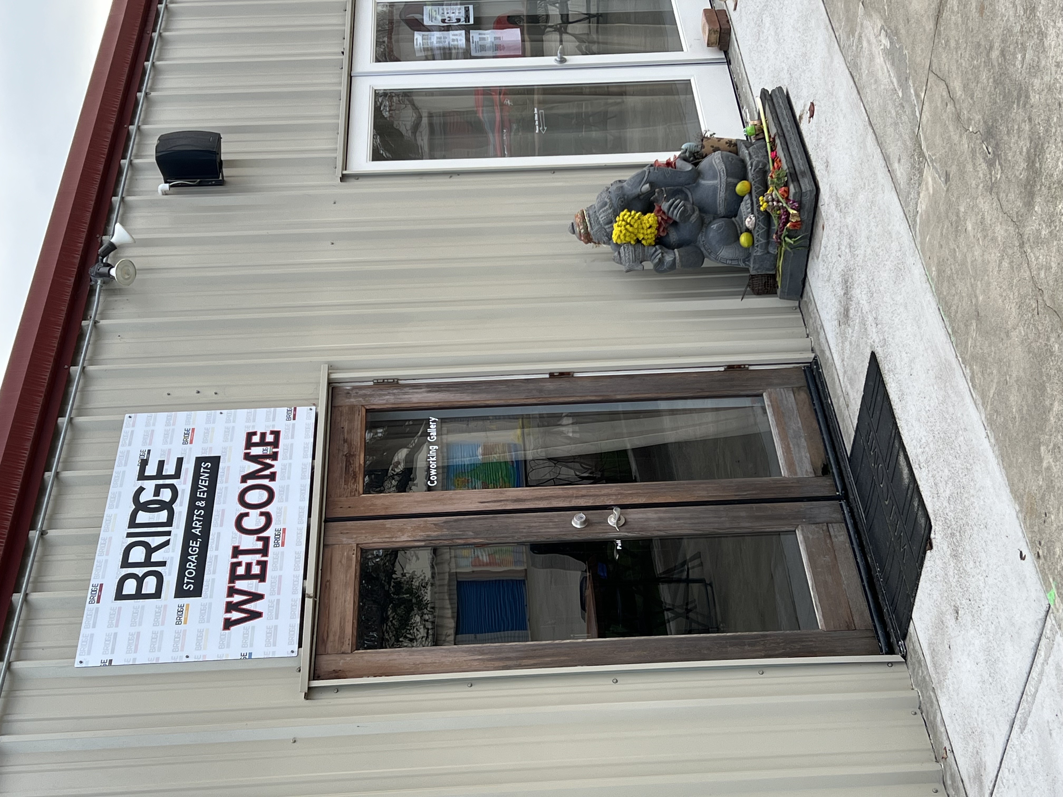 Bridge Storage entrance and welcome sign