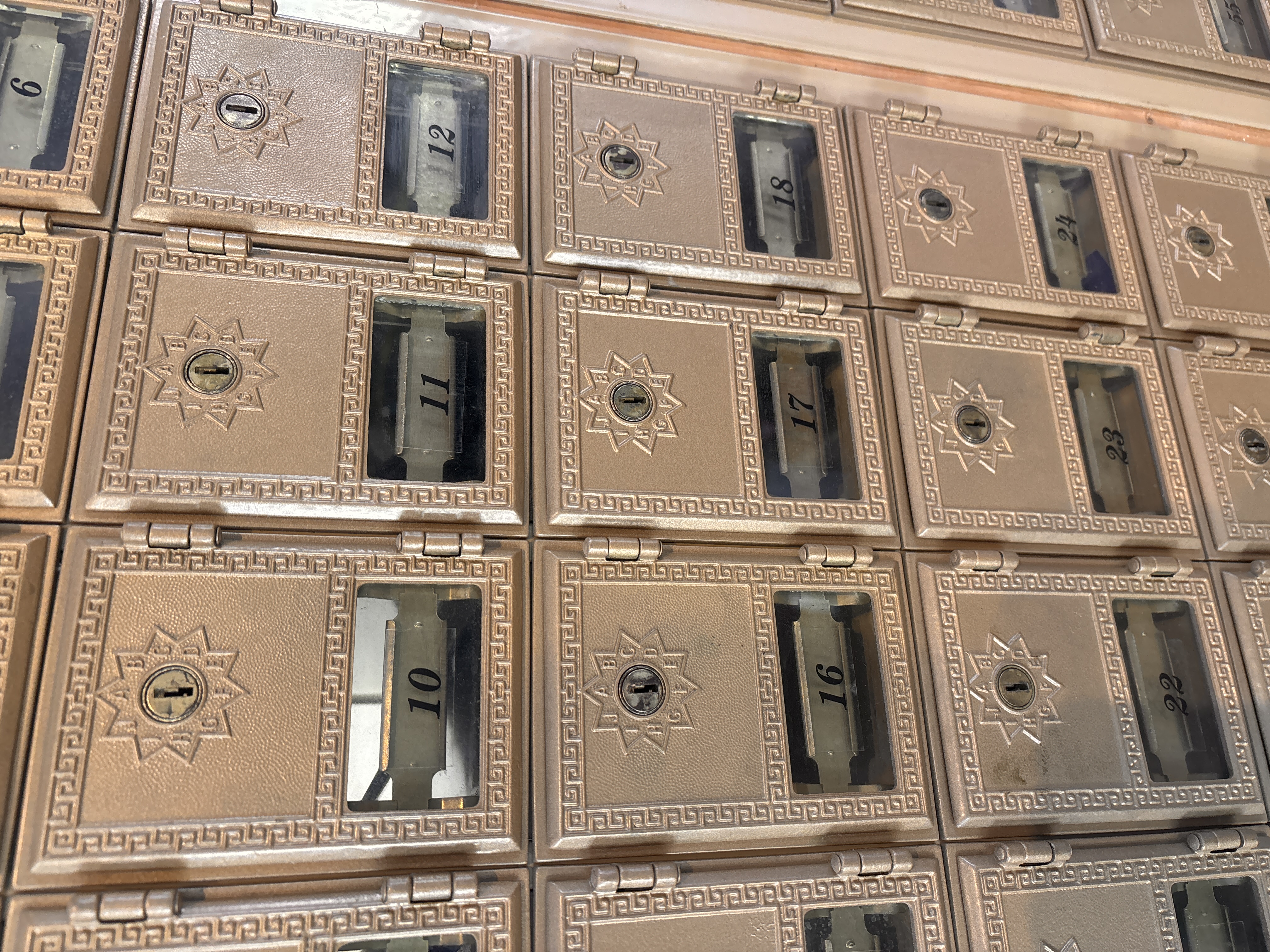 Mailbox wall at Bridge Storage